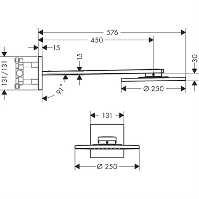 AXOR ShowerSolution 250 2jet wall chrome