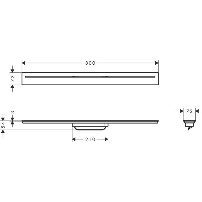 AXOR Drain Finish set shower drain 800