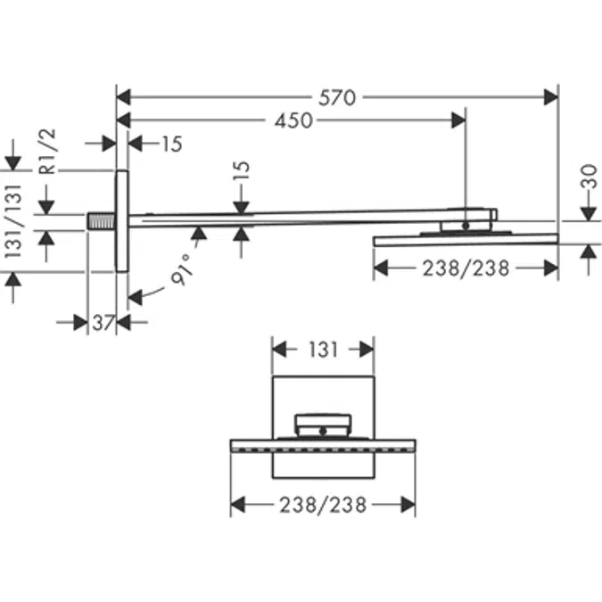 AXOR ShowerSolution 250/250 1jet wall chrome