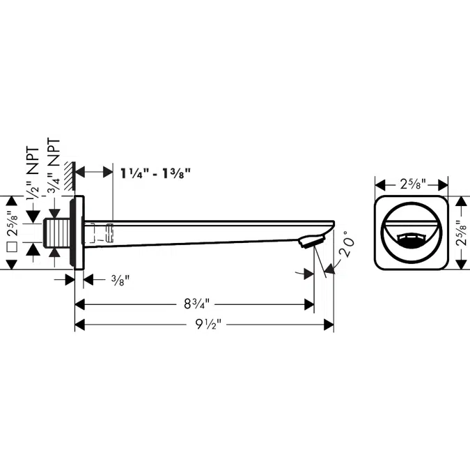 49410USA AXOR Citterio C Bath spout