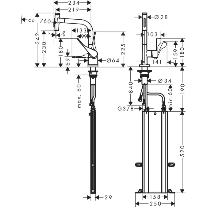 Objetos BIM - ¡Descarga gratis! AXOR Citterio Single lever kitchen ...