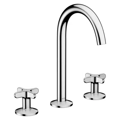 48040XXX AXOR One 3-hole basin mixer 170 with cross handles and push-open waste set图像
