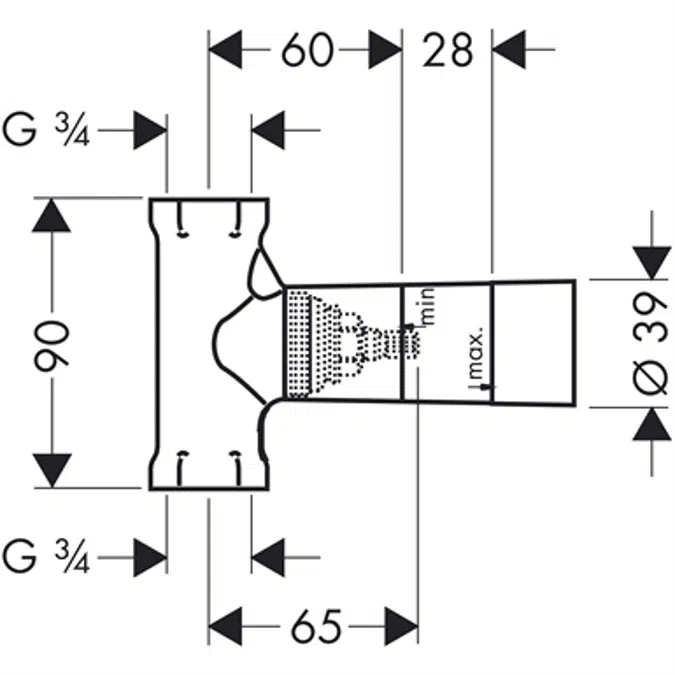 AXOR basic set for shut-off valve DN20