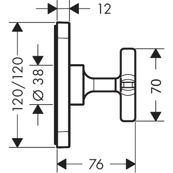 AXOR Citterio E Shut-off valve 120/120 for concealed installation