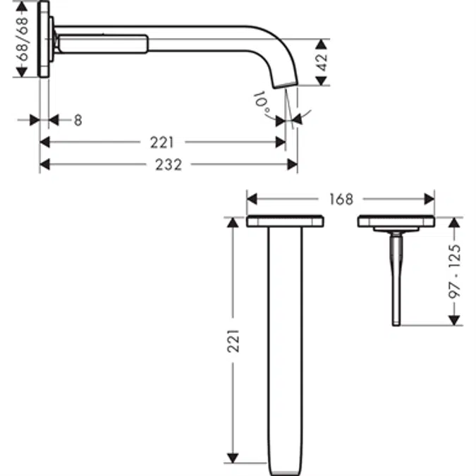 AXOR Citterio E basin mixer wall m.