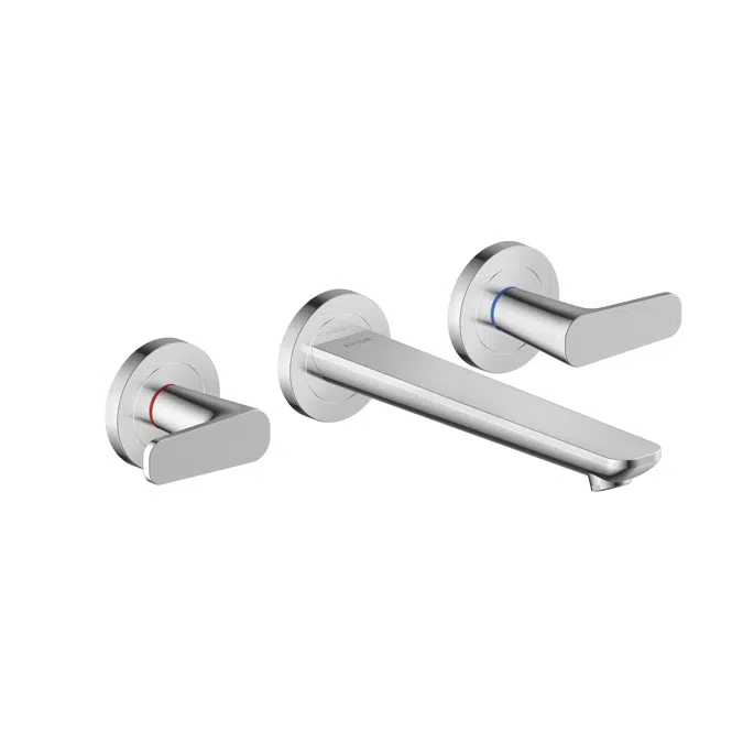 AXOR Citterio C 3-hole basin mixer for concealed installation wall-mounted with spout 195 mm