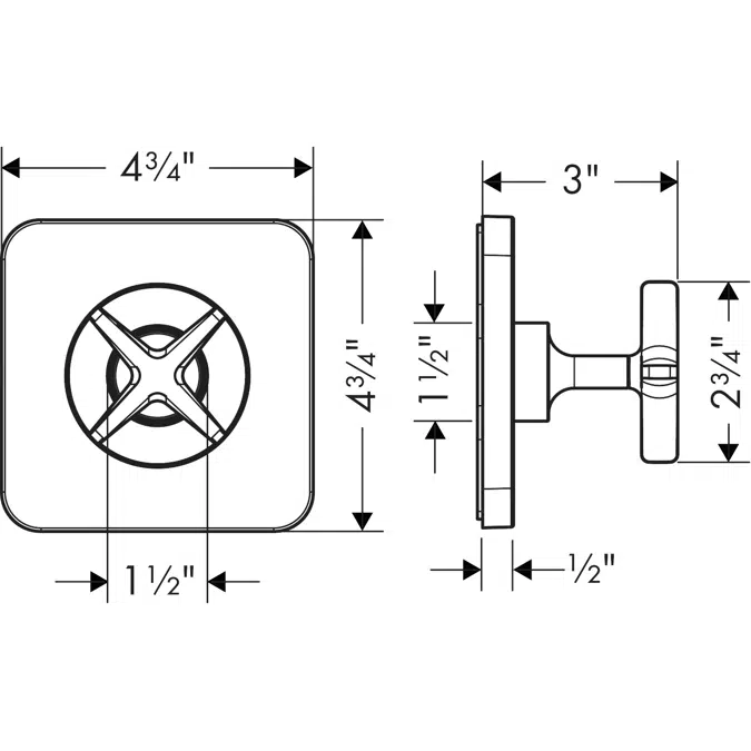 AXOR Citterio E Shut-off valve 120/120 for concealed installation