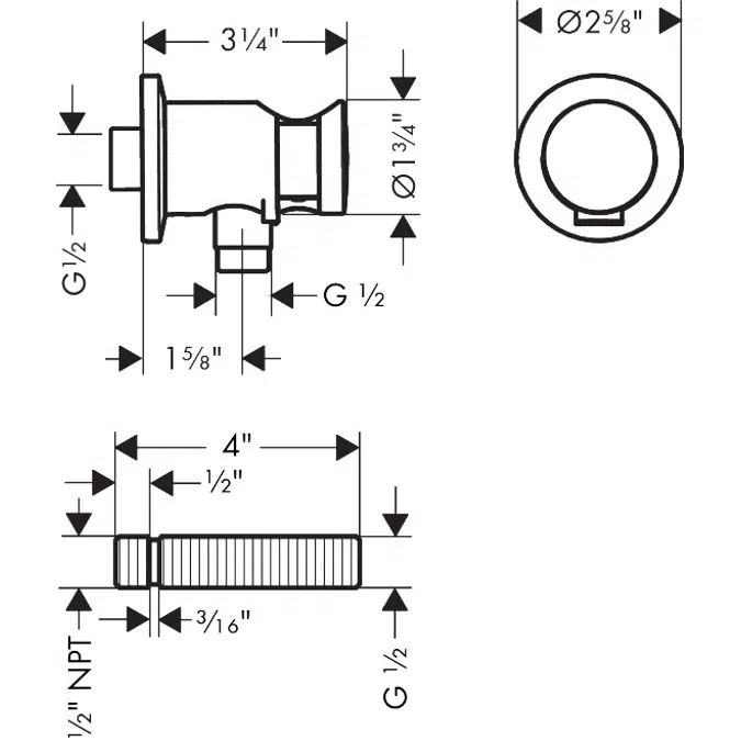 48780USA AXOR One Porter unit round