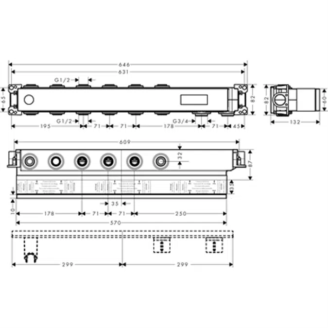 AXOR Basic set therm.modul Select 4 funct.