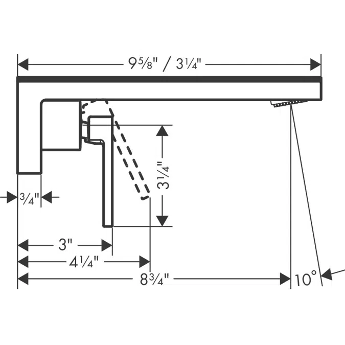 AXOR MyEdition Single lever basin mixer for concealed installation wall-mounted with spout 221 mm