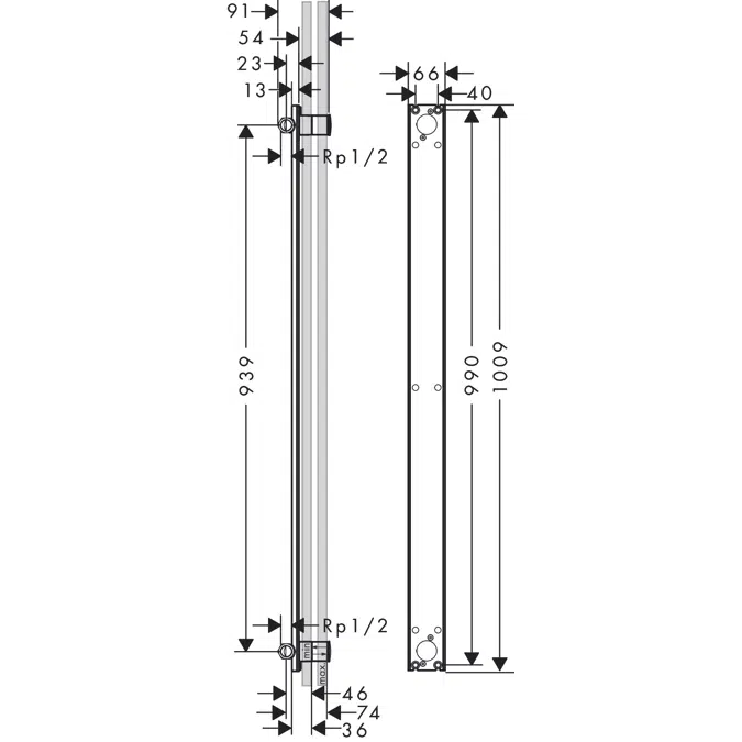 AXOR One Basic set for showerpipe