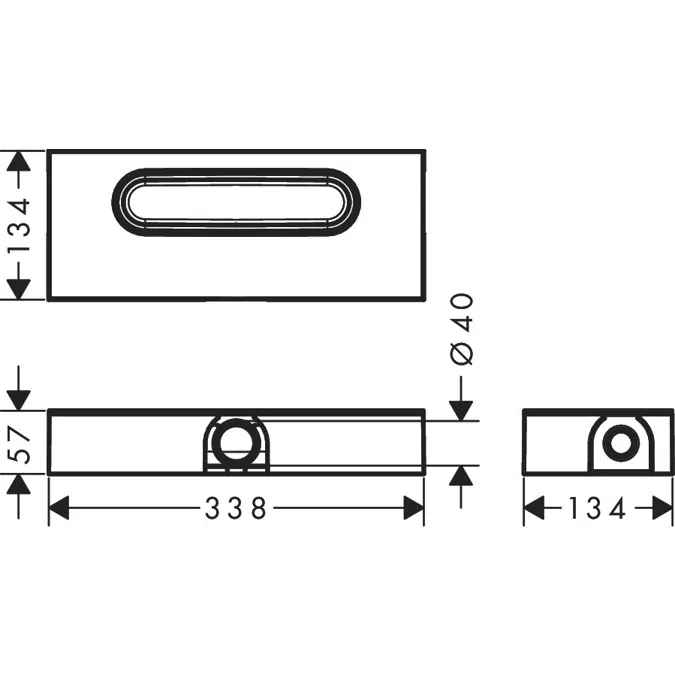 01006XXX AXOR iBox universal Base set for finish sets for flat installation