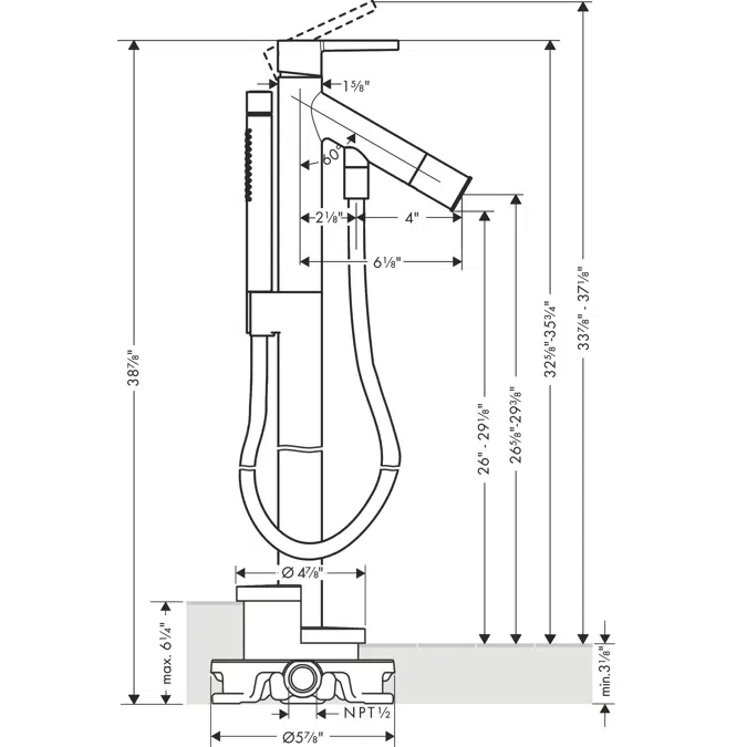 AXOR Starck Single lever bath mixer floor-standing with lever handle