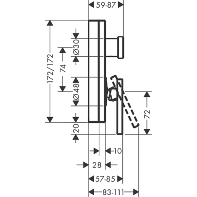 BIM objects - Free download! AXOR Edge bath mixer conc.fs chrome ...