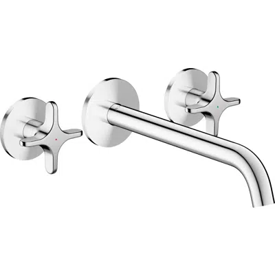 afbeelding voor 48140USA AXOR One 3-hole basin mixer for concealed installation wall-mounted with spout 220 mm and cross handles