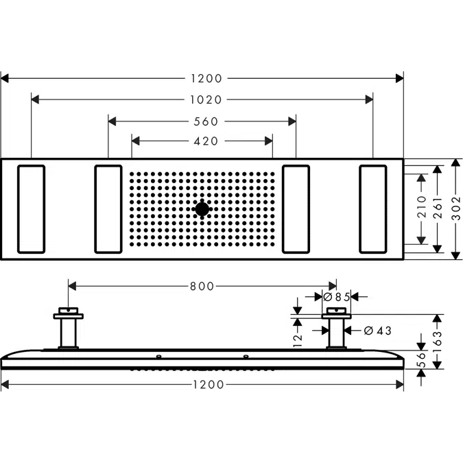 AXOR ShowerSolutions ShowerHeaven 1200/300 4jet with light module 3500 K