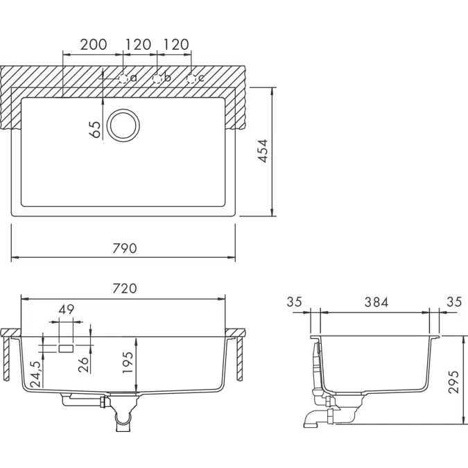 AXOR made by Schock Undermount sink Signus N-100 XLY