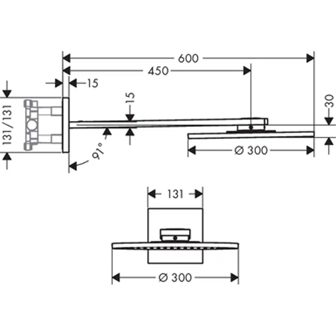 AXOR ShowerSolution 300 2jet wall chrome