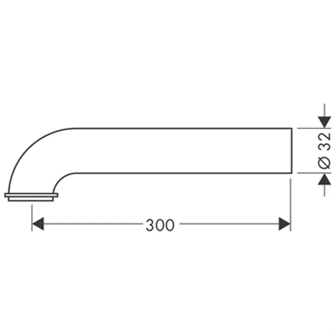 AXOR Curved pipe 300 mm