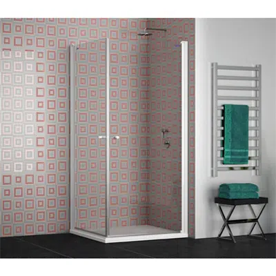 D1 Plus Giro - Pivot twin doors at 180º with angle access for shower için görüntü