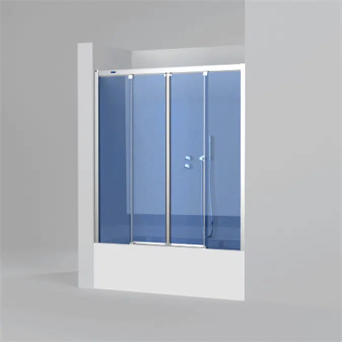 D2 Gravity - 2 Fixed + Slider twin doors for bath