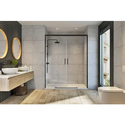 D1 GravityONE - 2 Fixed + Slider twin doors for shower için görüntü