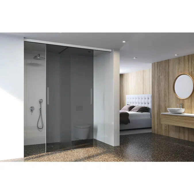 D5 Custom20 - 1 Fixed panel + Slider door for shower