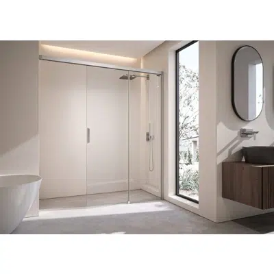 Image for D3 Bella Vita   - Separator - Between walls Fixed panel + Slider door for shower
