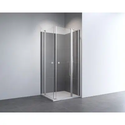 Image pour D2 Swing - 2 fixed segments + pivot twin doors at 180º with angle access for shower