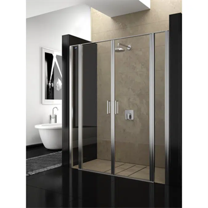 D2 Egipthia  - 2 Fixed + Pivot twin doors for shower