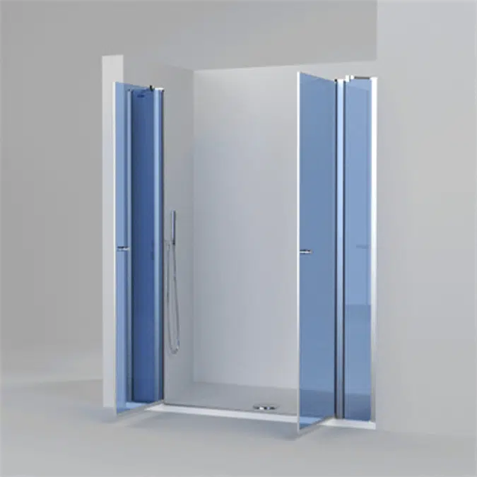 D2 Egipthia  - 2 Fixed + Pivot twin doors for shower