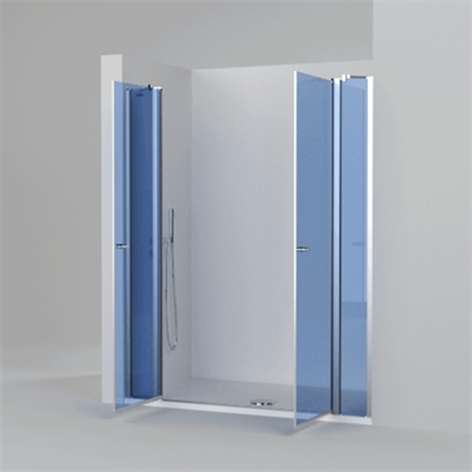 Egipthia  - 2 Fixed + Pivot twin doors for shower