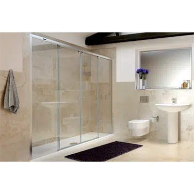 Image pour D1 Plus Evolution - 2 Fixed + Slider twin doors for shower