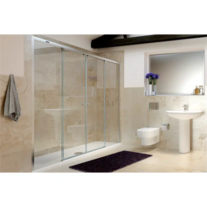 D1 Plus Evolution - 2 Fixed + Slider twin doors for shower