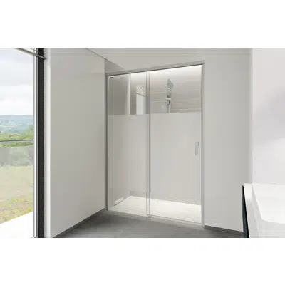 Image pour D2 Gravity - 1 Fixed + Slider door for shower