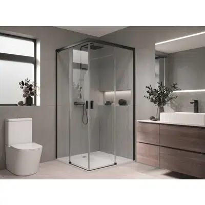 Image for D2 Aura- 2 Fixed + Slider twin doors for shower in a corner