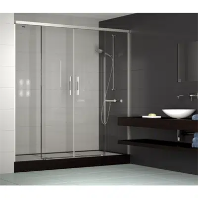 Image for D2 Gredel  - 2 Fixed + Slider twin doors for shower