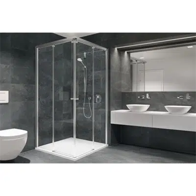 Image for D1 Plus Evolution - 2 Fixed + Slider twin doors for shower in a corner