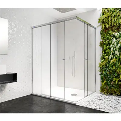Image for D2 Gravity - 2 Fixed + Slider twin doors for shower in a corner