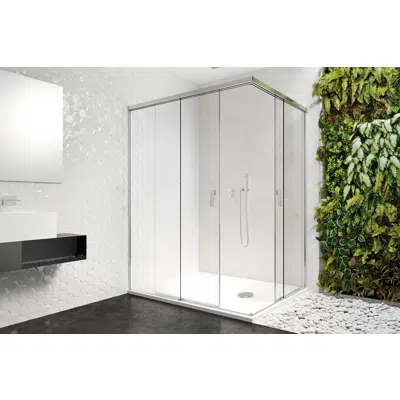 bilde for D2 Gravity - 2 Fixed + Slider twin doors for shower in a corner