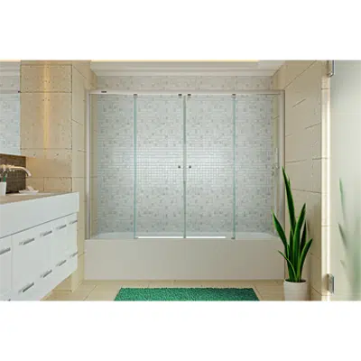 Image for D1 Plus Evolution - 2 Fixed + Slider twin doors for bath