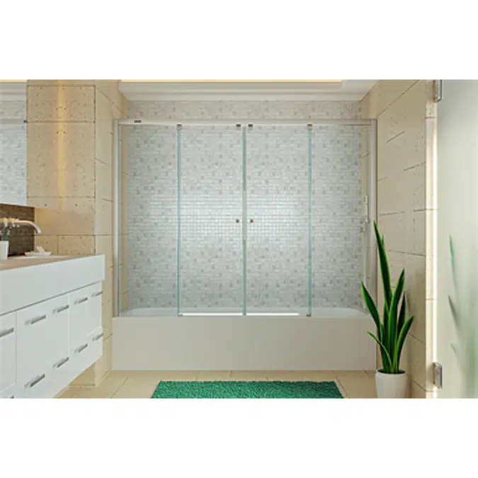 D1 Plus Evolution - 2 Fixed + Slider twin doors for bath