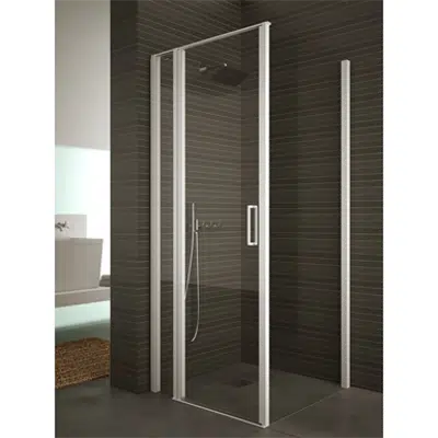 D2 Egipthia  - Combinated Angle Configuration - 1 fixed segment + 1 pivot door at 180º + side panel (90º) for shower图像