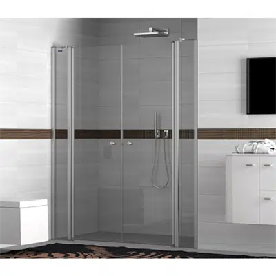 D1 Plus Giro - 2 Fixed + Pivot twin doors for shower图像