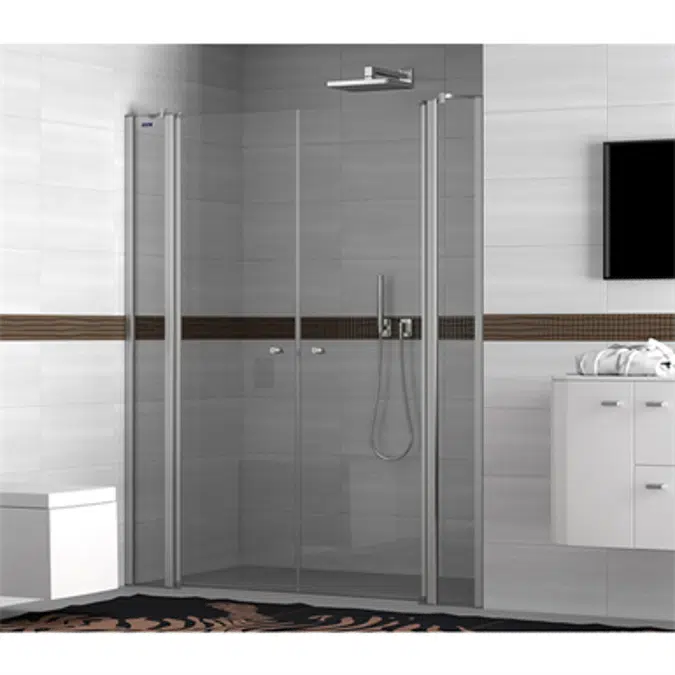 D1 Plus Giro - 2 Fixed + Pivot twin doors for shower