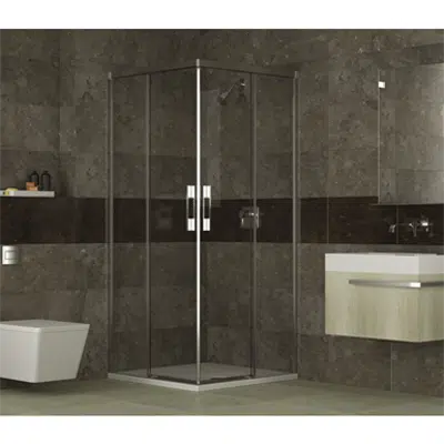 Image for D2 Gredel  - 2 Fixed + Slider twin doors for shower in a corner