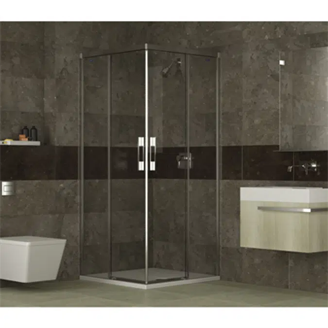 D2 Gredel  - 2 Fixed + Slider twin doors for shower in a corner