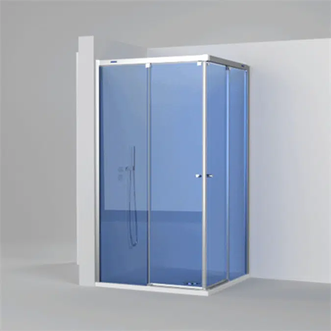 D2 Gredel  - 2 Fixed + Slider twin doors for shower in a corner