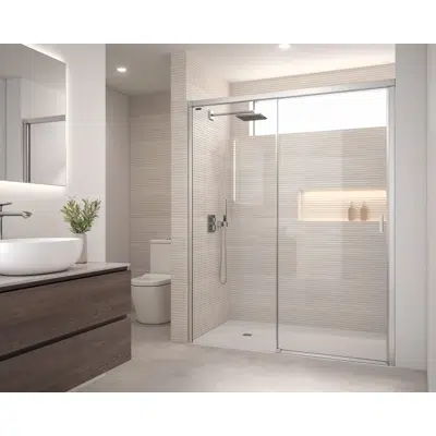 Image for D2 Aura - 1 Fixed + Slider door for shower