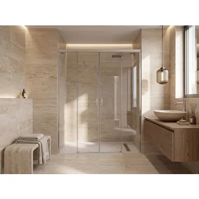 Image for D2 Aura - 2 Fixed + Slider twin doors for shower